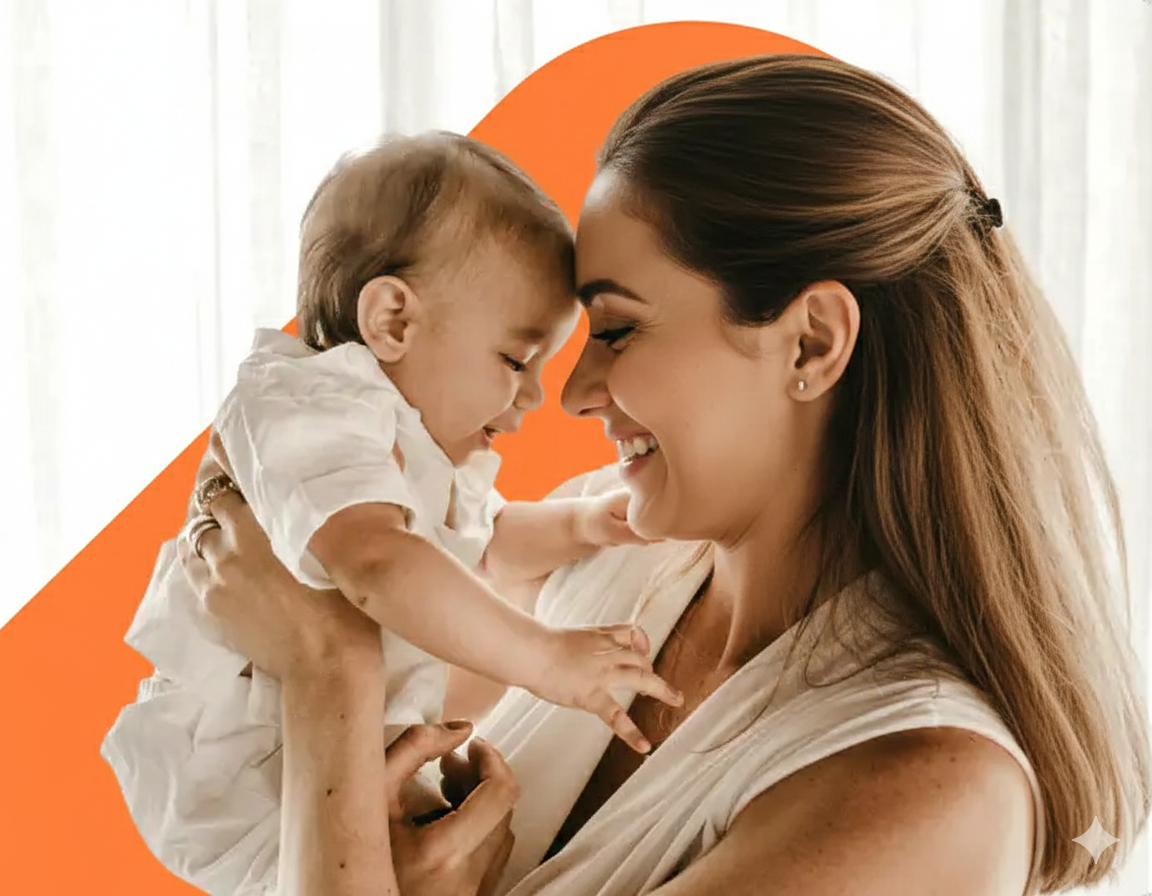 Happy family with newborn